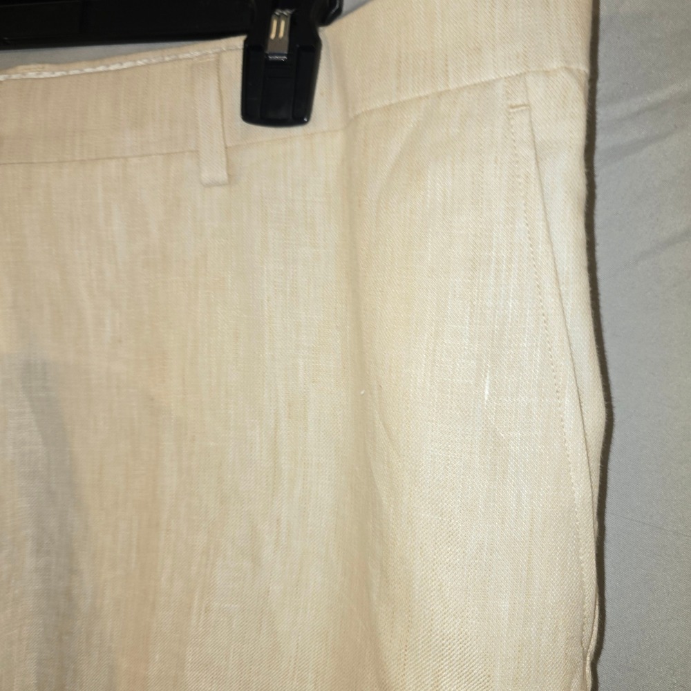 Baird McNutt Murano Linen Dress Pants 44x30 Mens Beige Zac Classic Fit Cuffed - Picture 6 of 12
